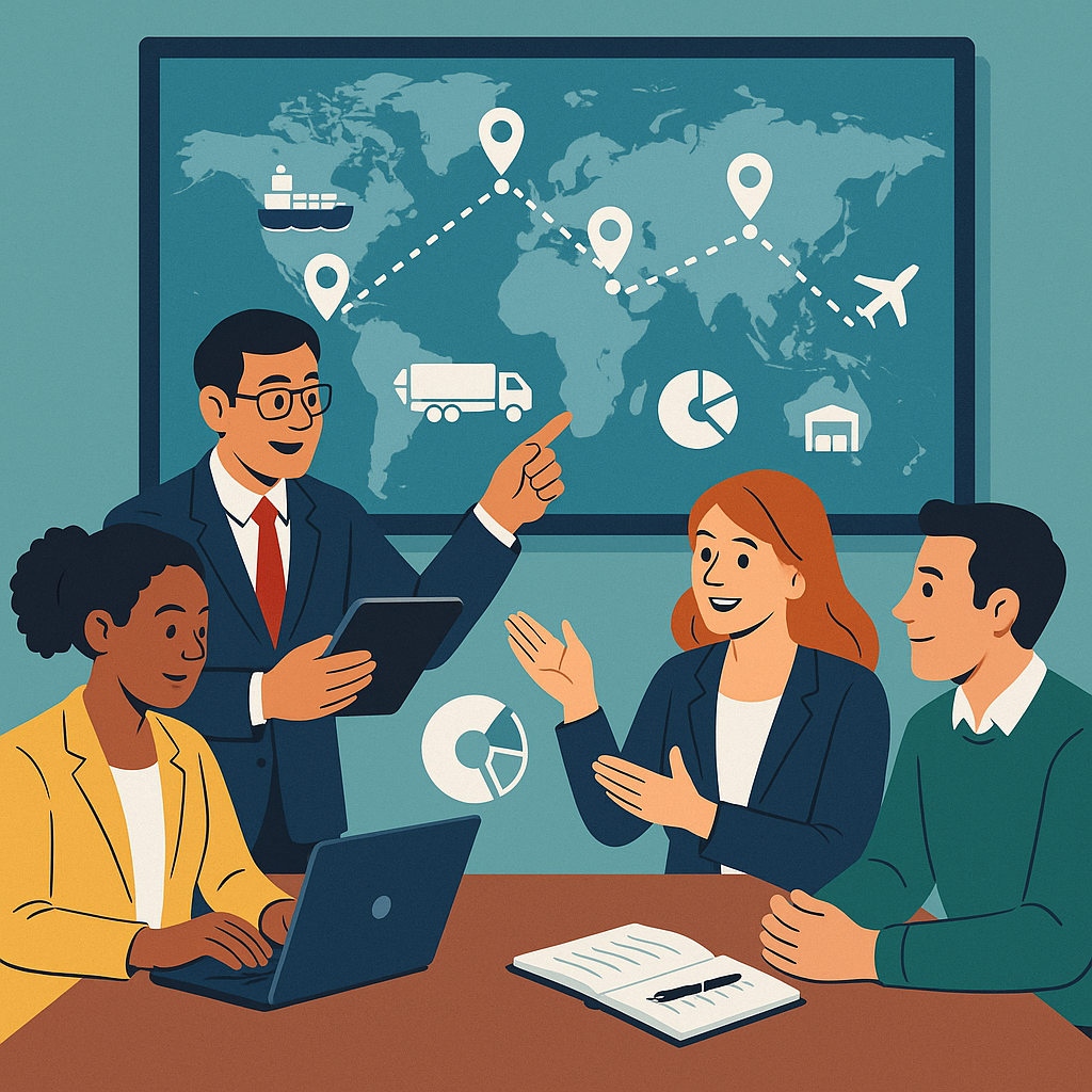 A dynamic team of logistics professionals collabor